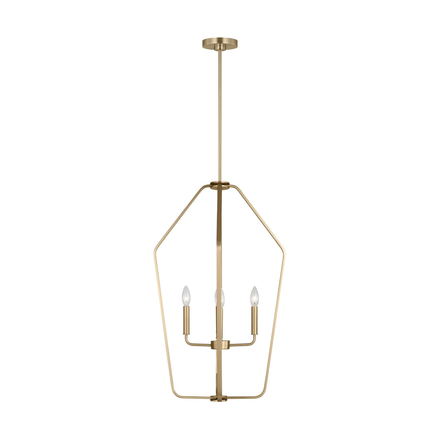 Satin Brass Chandelier from the Kennan Collection