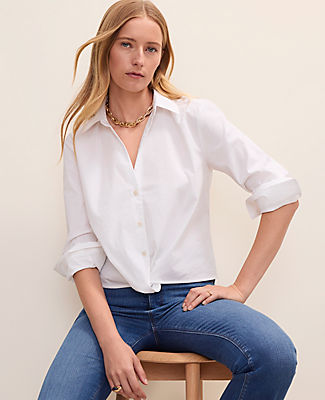 Ann Taylor Petite Knotted Button Down Shirt