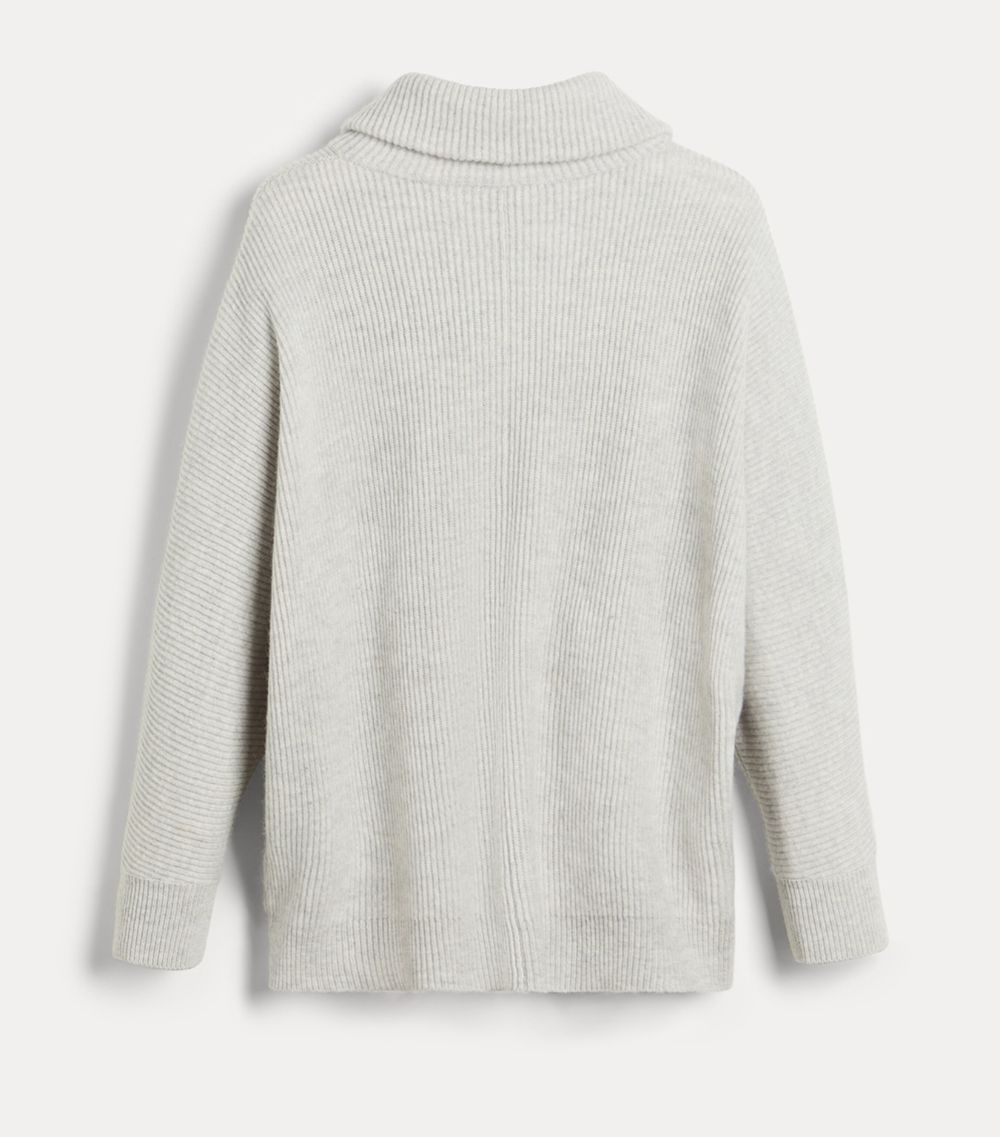 Cashmere Rib-Knit Cardigan