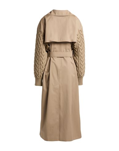 Woman Overcoat & Trench Coat Sand Size 2 Virgin Wool, Cotton, Polyamide, Elastane