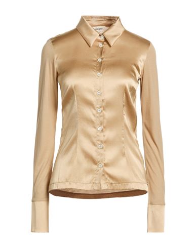 Woman Shirt Sand Size 10 Silk, Elastane, Viscose