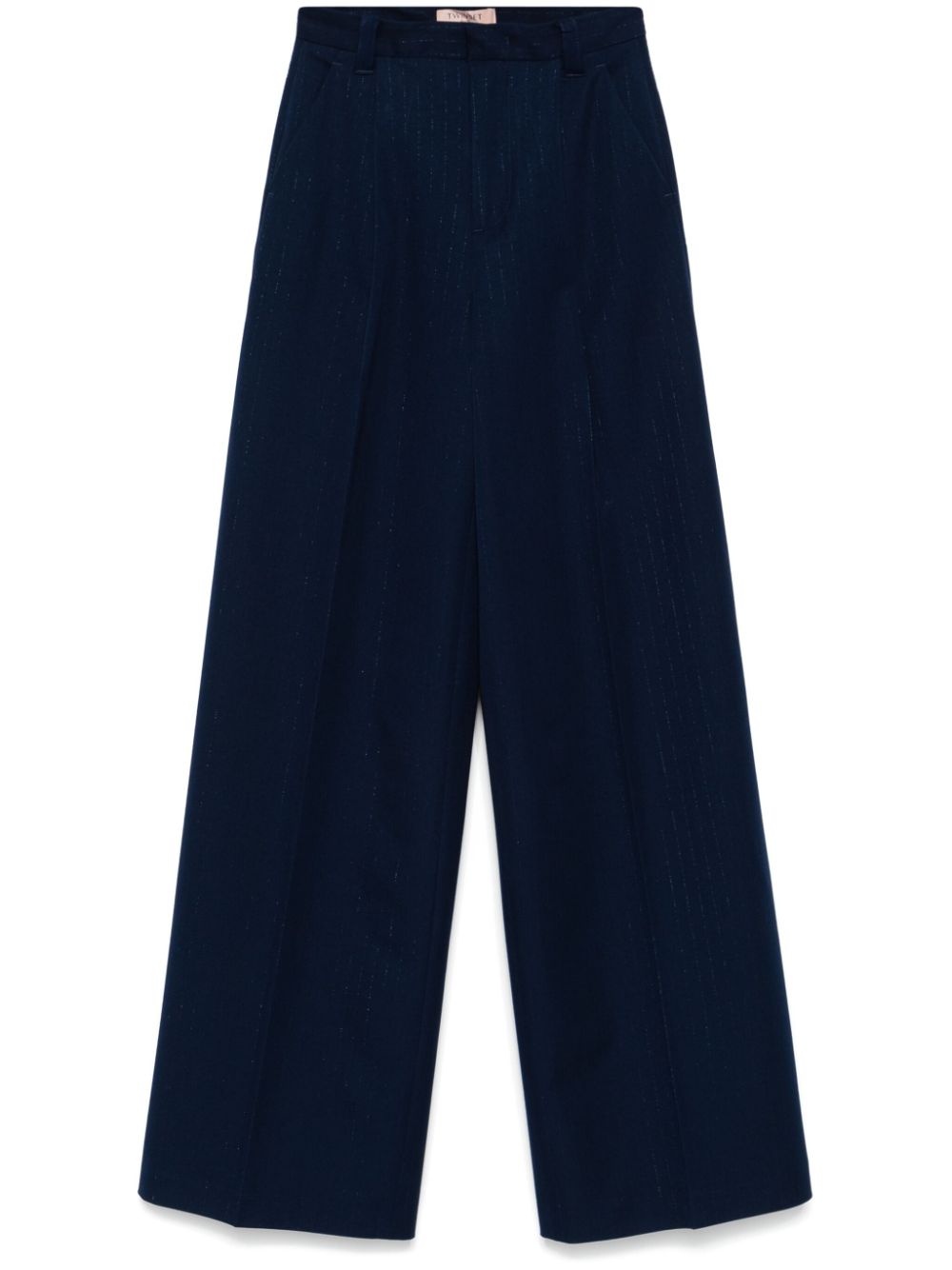 Pinstripe wide-leg trousers - Blue