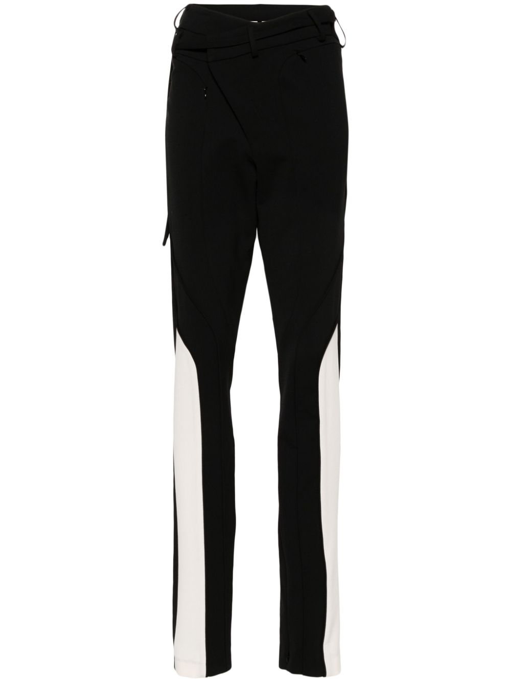 Asymmetric straight-leg trousers - Black