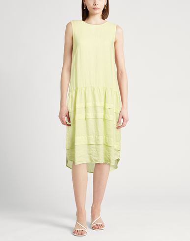 Easy Woman Midi dress Lime green Size 6 Linen