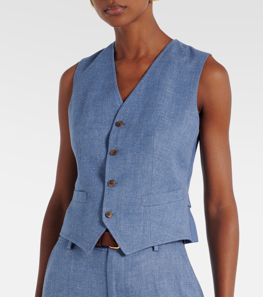 Linen and cotton twill vest