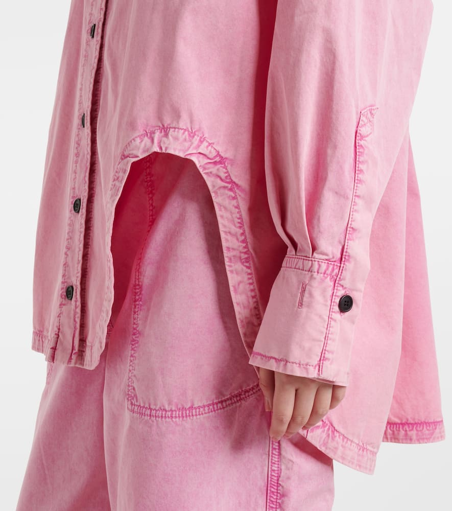 Diana asymmetric cotton canvas overshirt