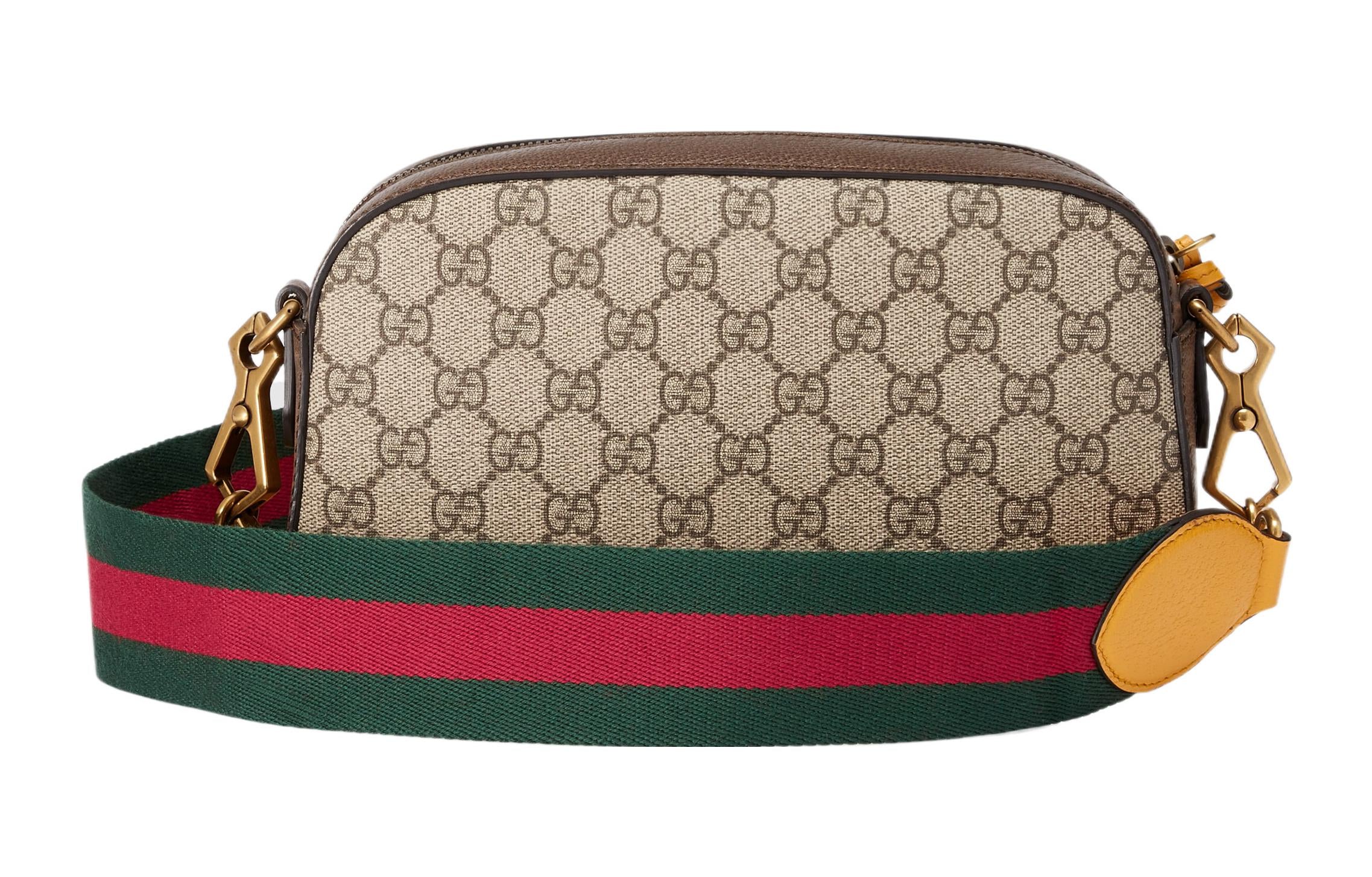 Neo Vintage Metallic Tiger Head Logo Stripe Messenger Bag 'Brown Yellow'