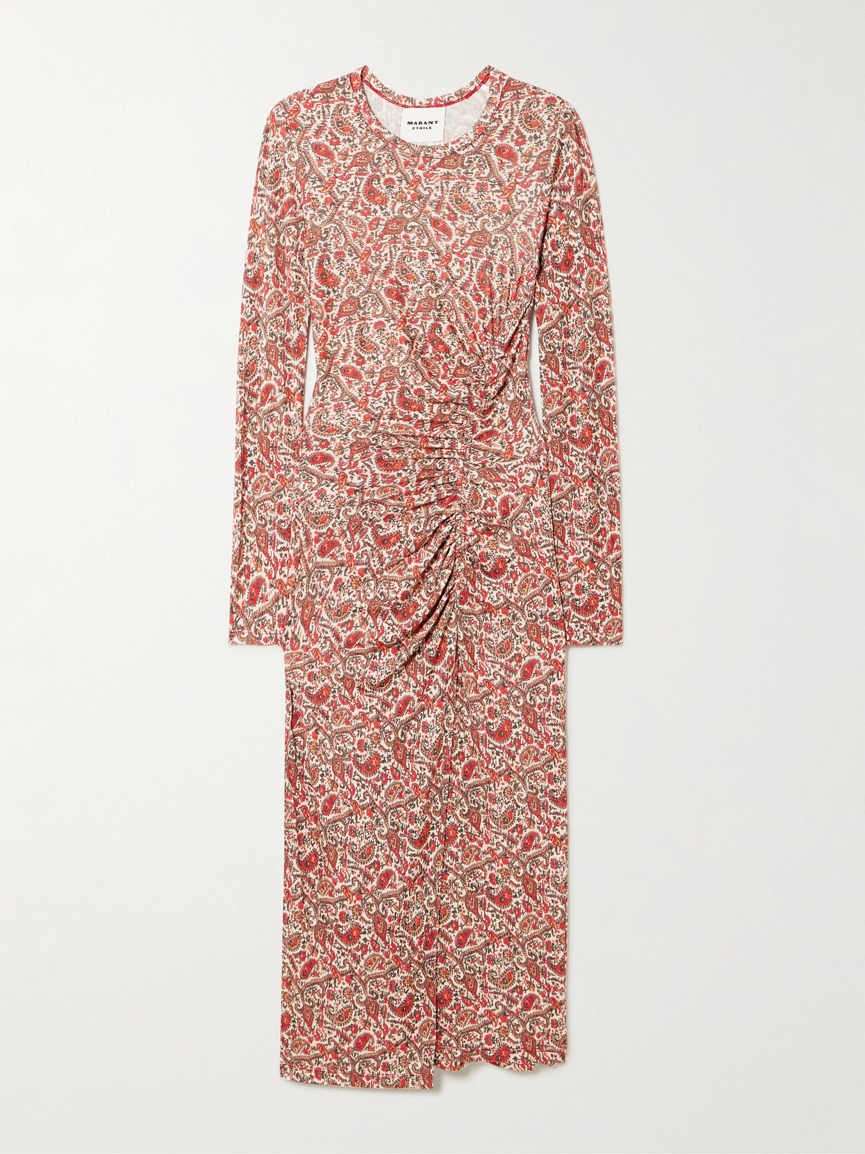 Jelina Gathered Printed Stretch-modal Midi Dress - FR 34