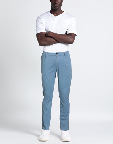 Man Pants Light blue Size 31 Cotton, Elastane