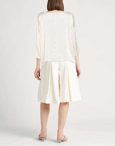 Woman Top Cream Size 2 Silk, Elastane