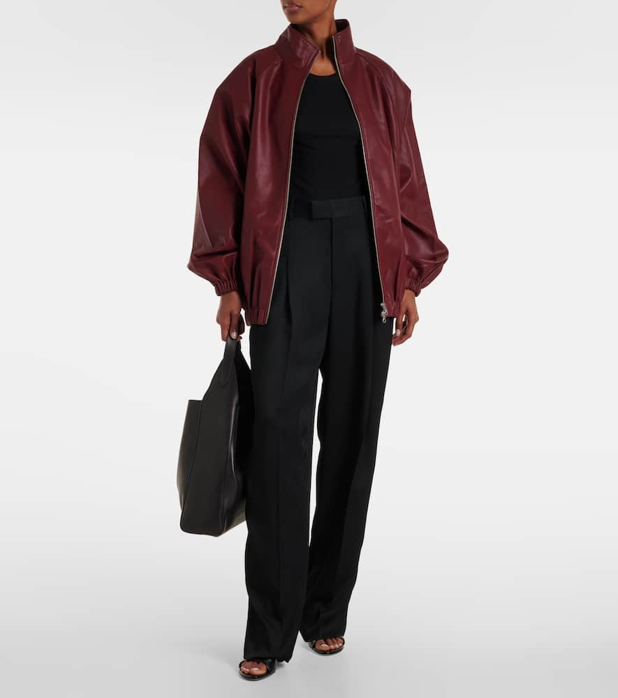 Senta oversized faux leather bomber jacket