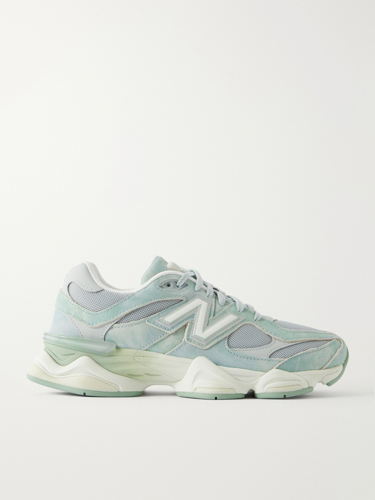 9060 Suede-trimmed Sneakers - Green