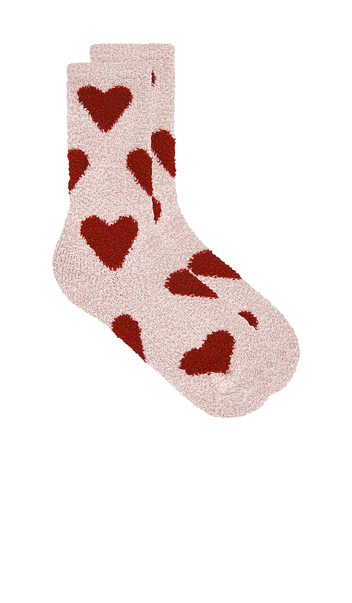 Barefoot Dreams Cozy Chic Heart Print Socks in Pink