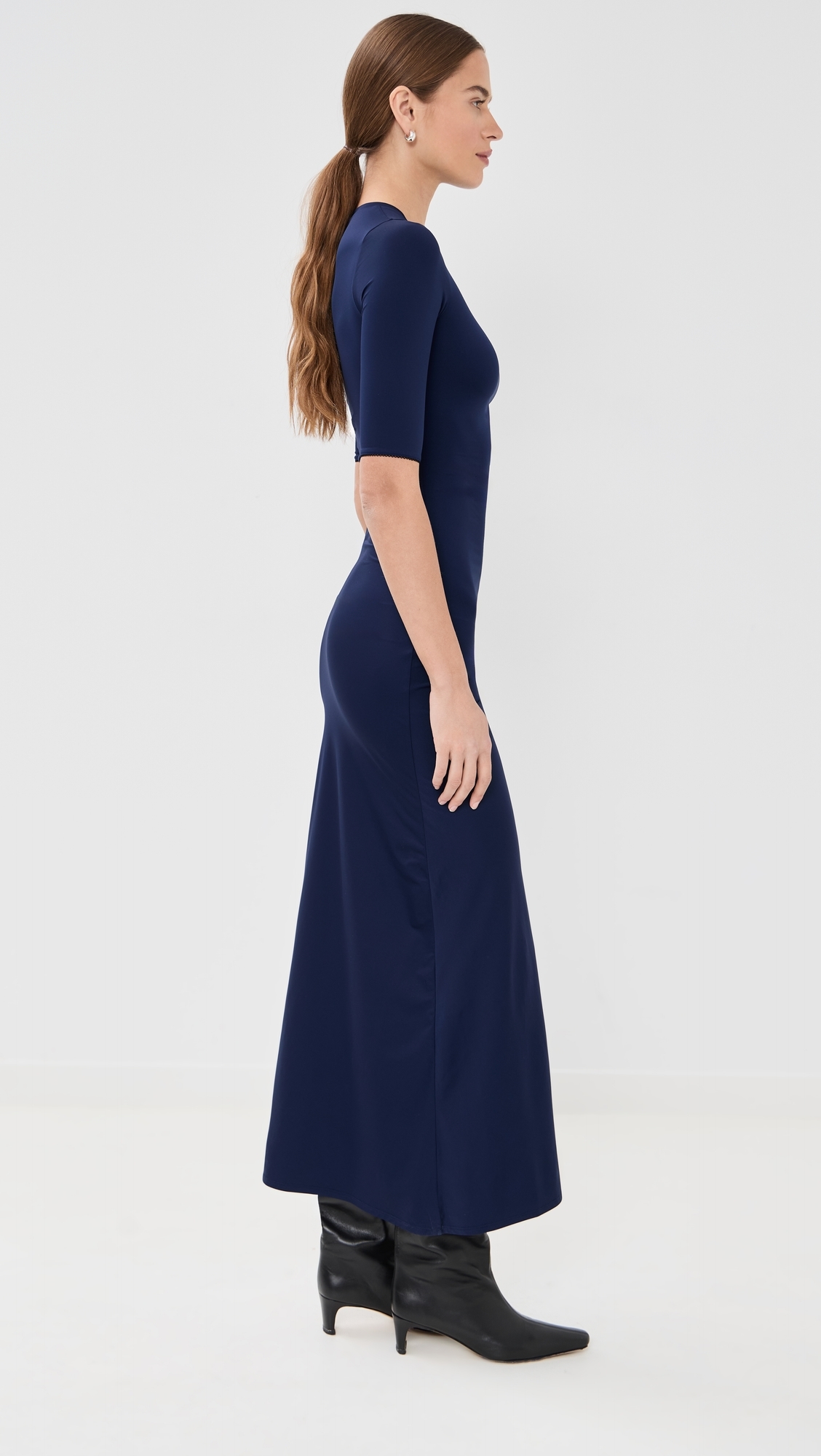 Fluid Jersey Long Dress Indigo