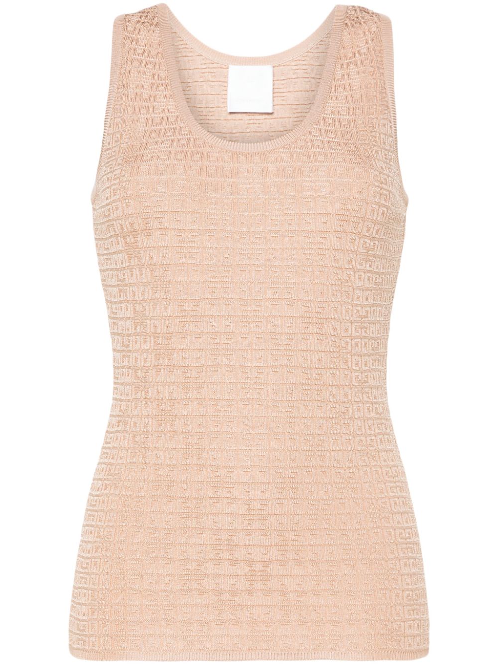 4G-jacquard sleeveless top - Neutrals