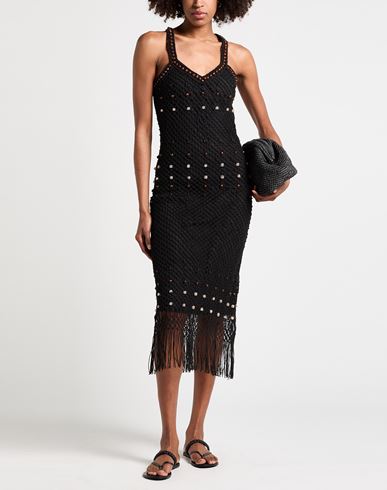 Woman Maxi dress Black Size S Cotton