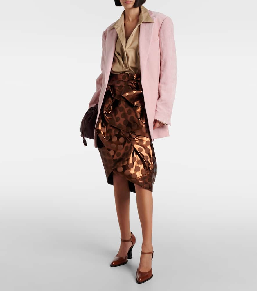 Lamé midi skirt