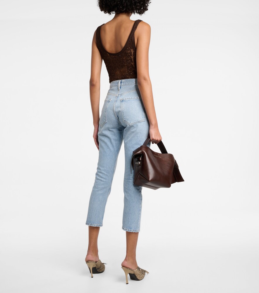 Riley high-rise cropped straight jeans
