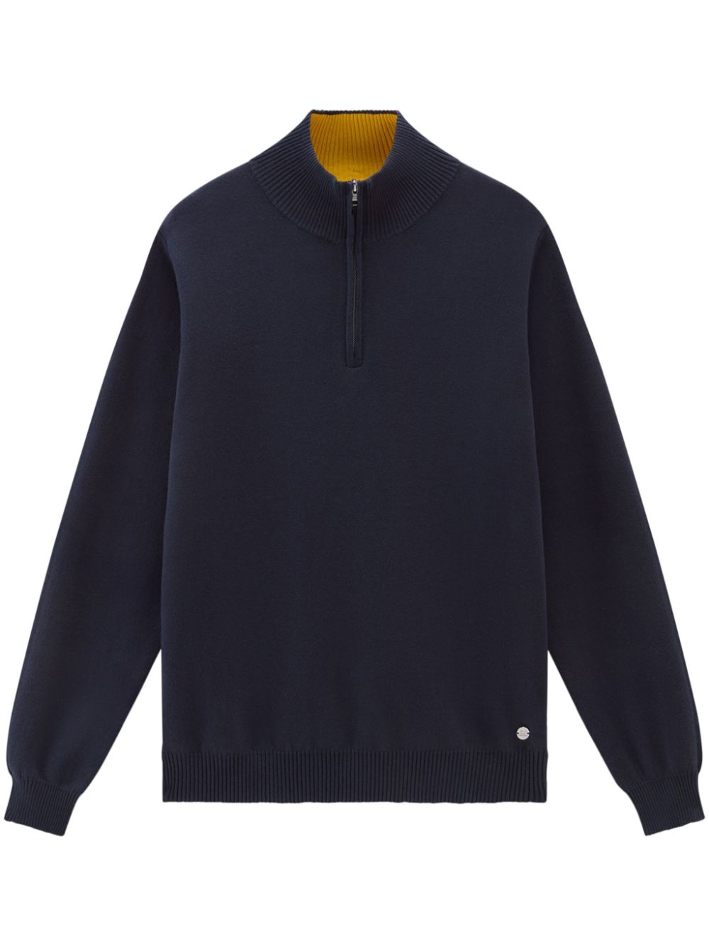 Logo-plaque half-zip jumper - Blue