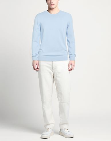 Man Sweater Sky blue Size XXL Cotton