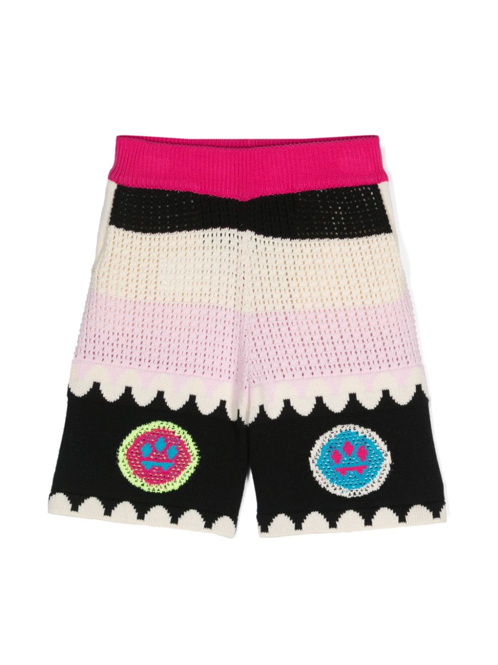 Logo-jacquard knitted shorts - Black