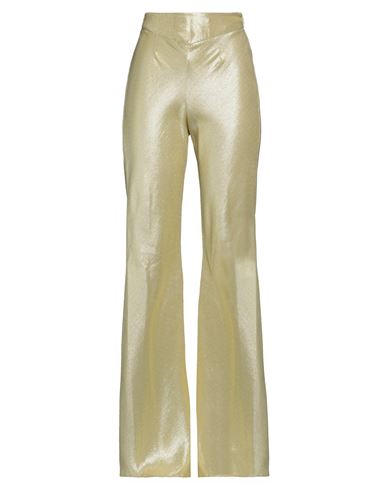 Forte_forte Woman Pants Yellow Size 0 Cotton, Viscose, Metallic Polyester, Cupro