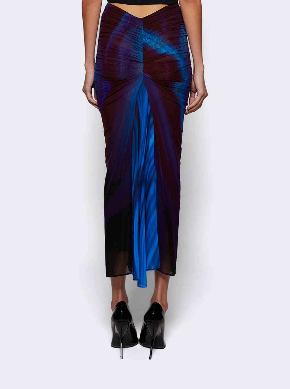 Ruched midi skirt - Blue