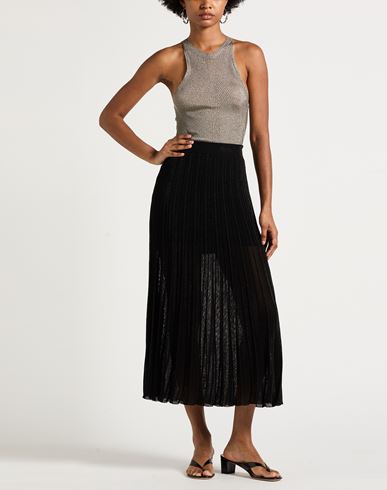 Per Anteprima Woman Midi skirt Black Size 6 Viscose, Metal