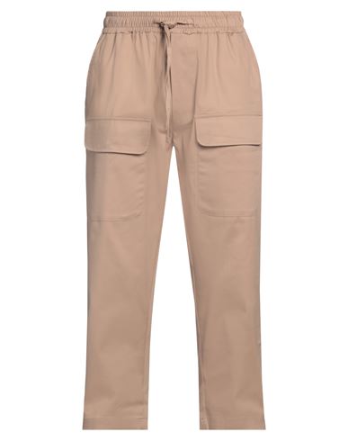 Man Pants Light brown Size M Cotton, Lycra