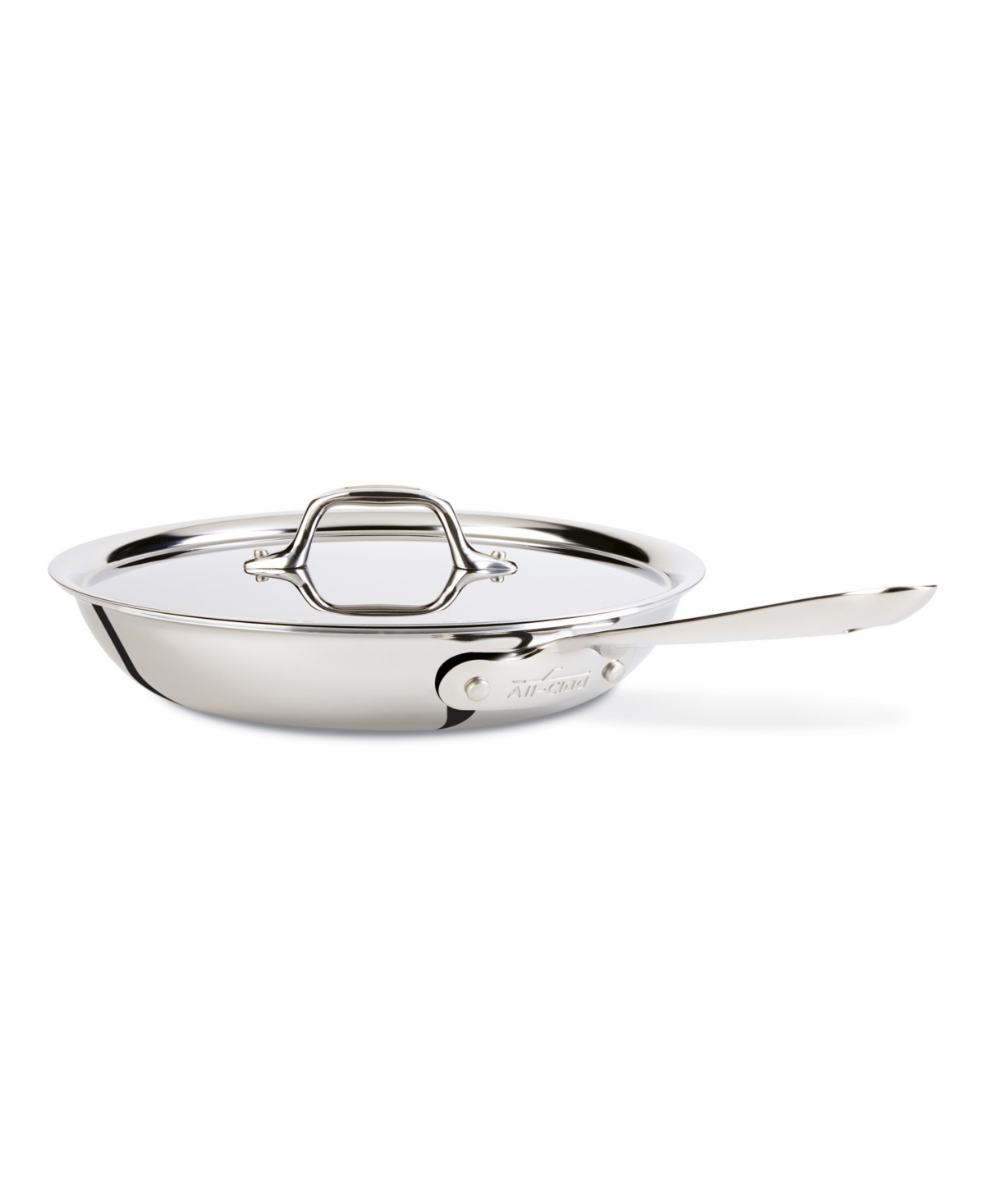 "All Clad Tri-Ply Stainless Steel 10"" Covered Fry Pan - STAINLESS"