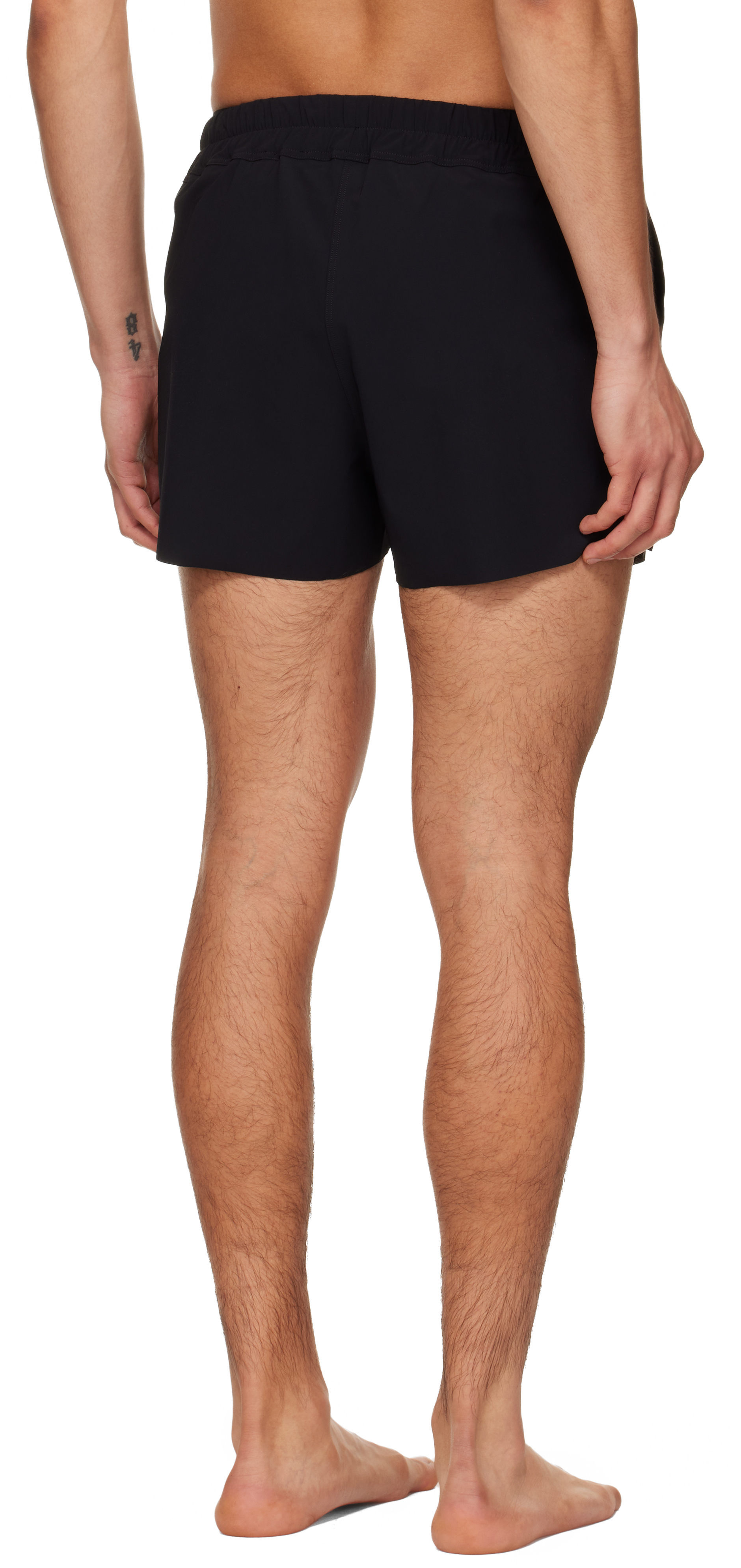 Black Temple Boxer Swim Shorts