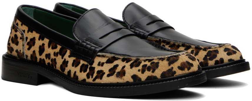 VINNY's Beige & Black Townee Penny Loafers