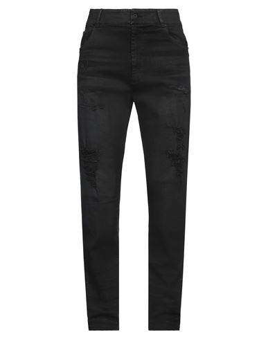 Man Jeans Black Size M Cotton, Elastane