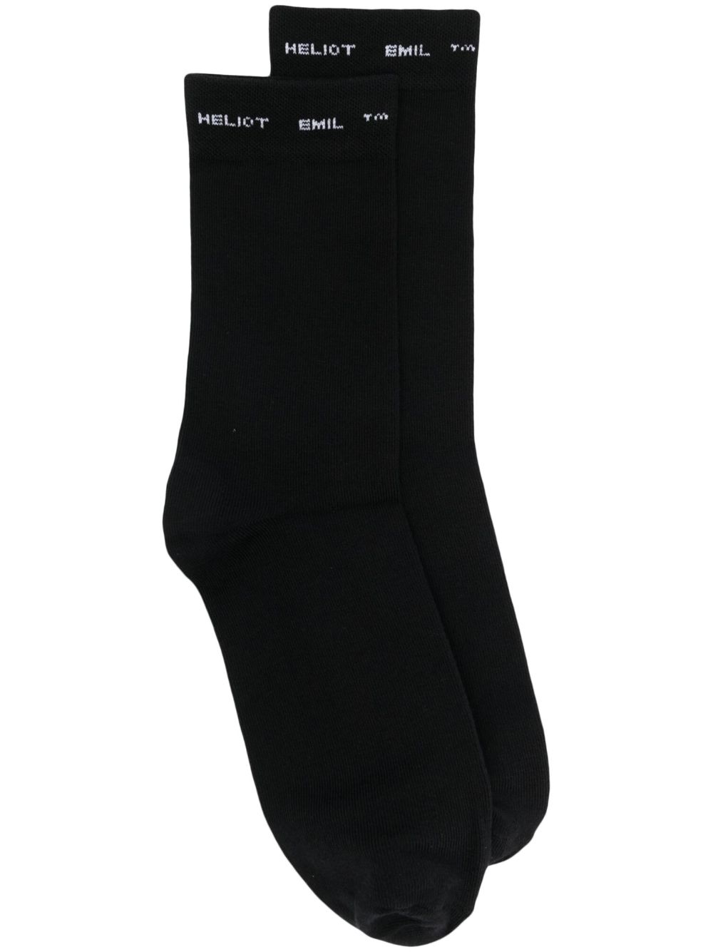 Intarsia-logo knit socks - Black