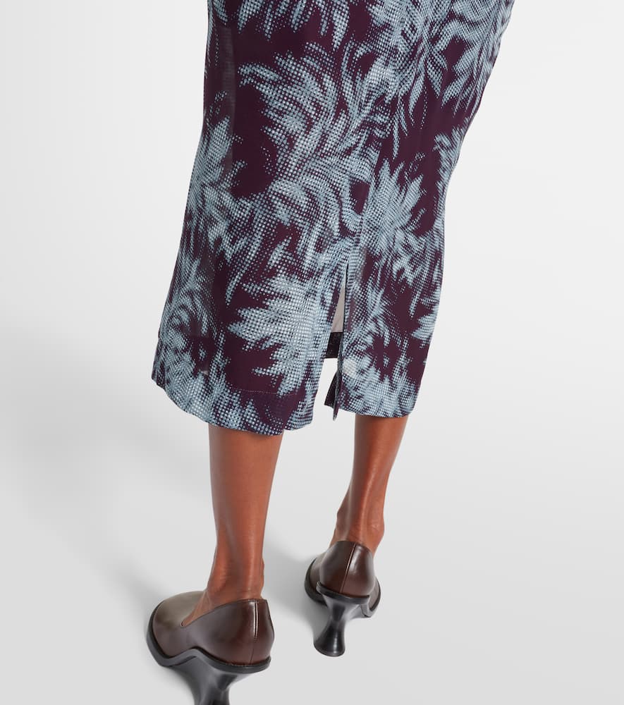 Printed chiffon midi skirt