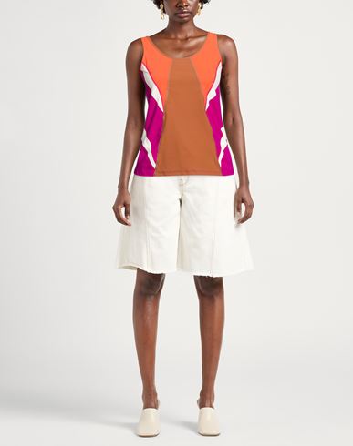 Woman Tank top Tan Size 6 Nylon, Elastane