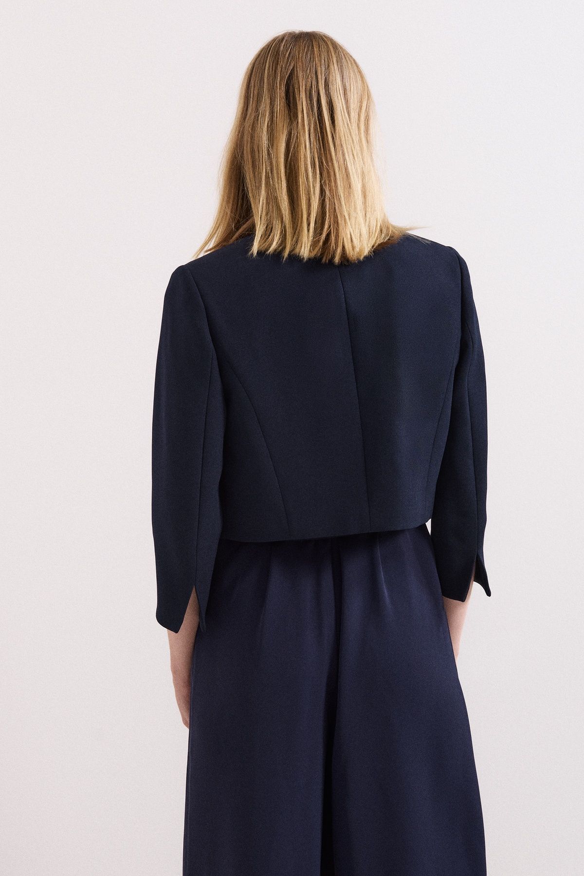 Phase Eight Women's Catherine Cropped 3/4 Sleeve Jacket in Dark Navy