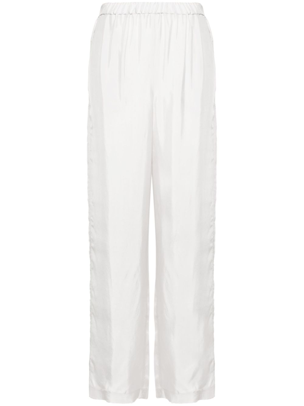 Satin-finish straight-leg trousers - Grey