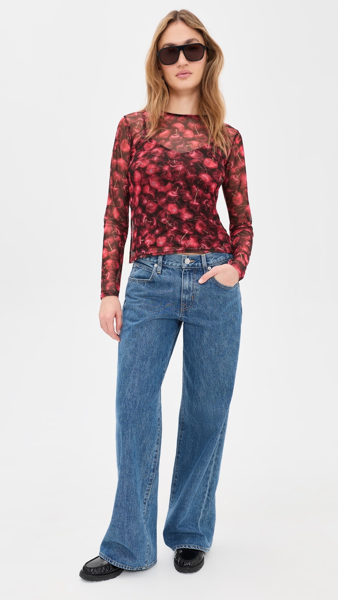 Cherry Mesh Top Red