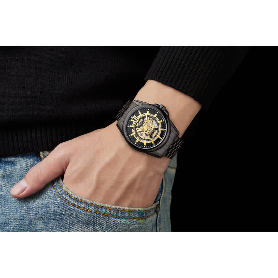 Mystique Automatic Gold-tone Dial Mens Watch AJ013N2