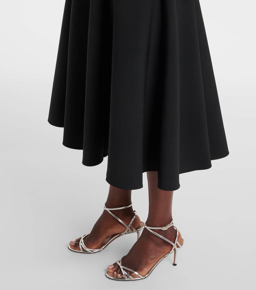 Cutout wool-blend cocktail dress