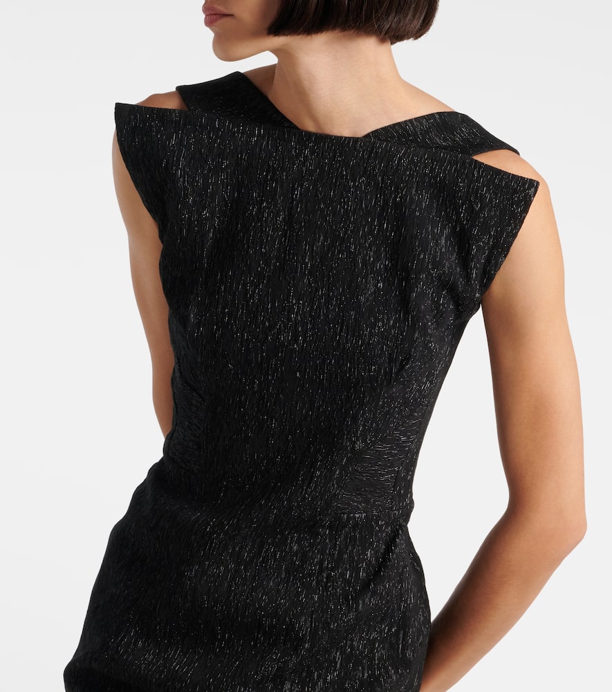 Singular open-back lamé cocktail dress