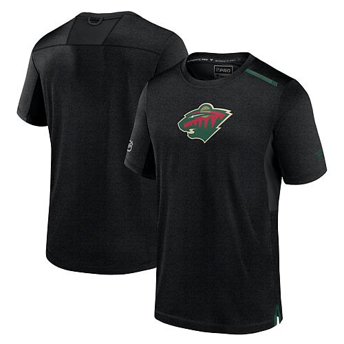 Men's Fanatics  Black Minnesota Wild Authentic Pro Performance T-Shirt