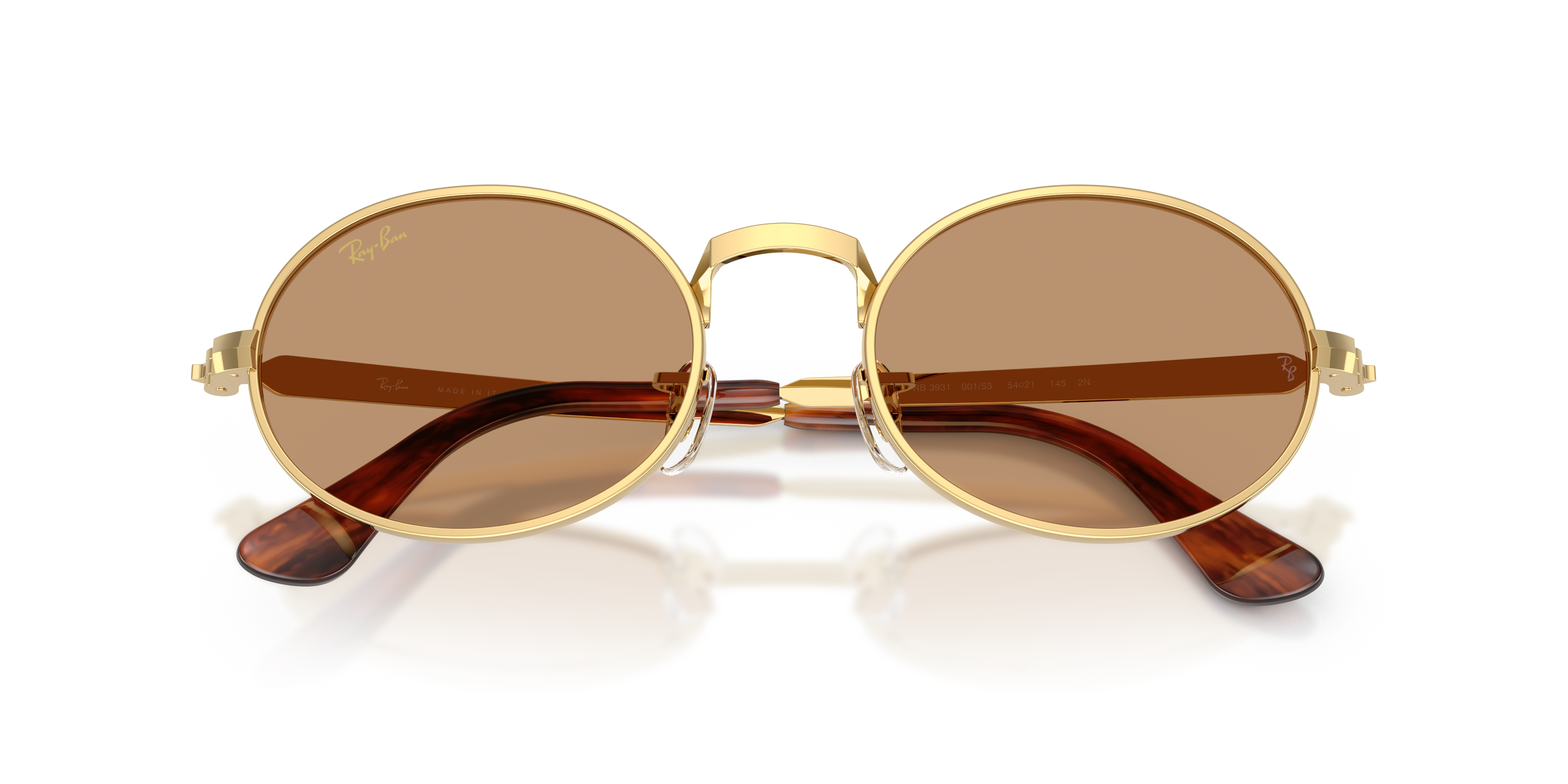 Ray - Ban Unisex Ray - Ban A$AP Rocky RB3931 001/53 Gafas de sol Metal Oro Marrón Pillow Norma