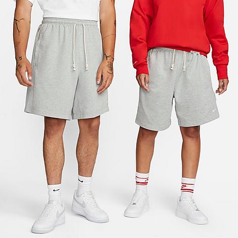 Men's Dri-FIT Standard Issue French Terry Shorts in Dark Grey Heather/Pale Ivory