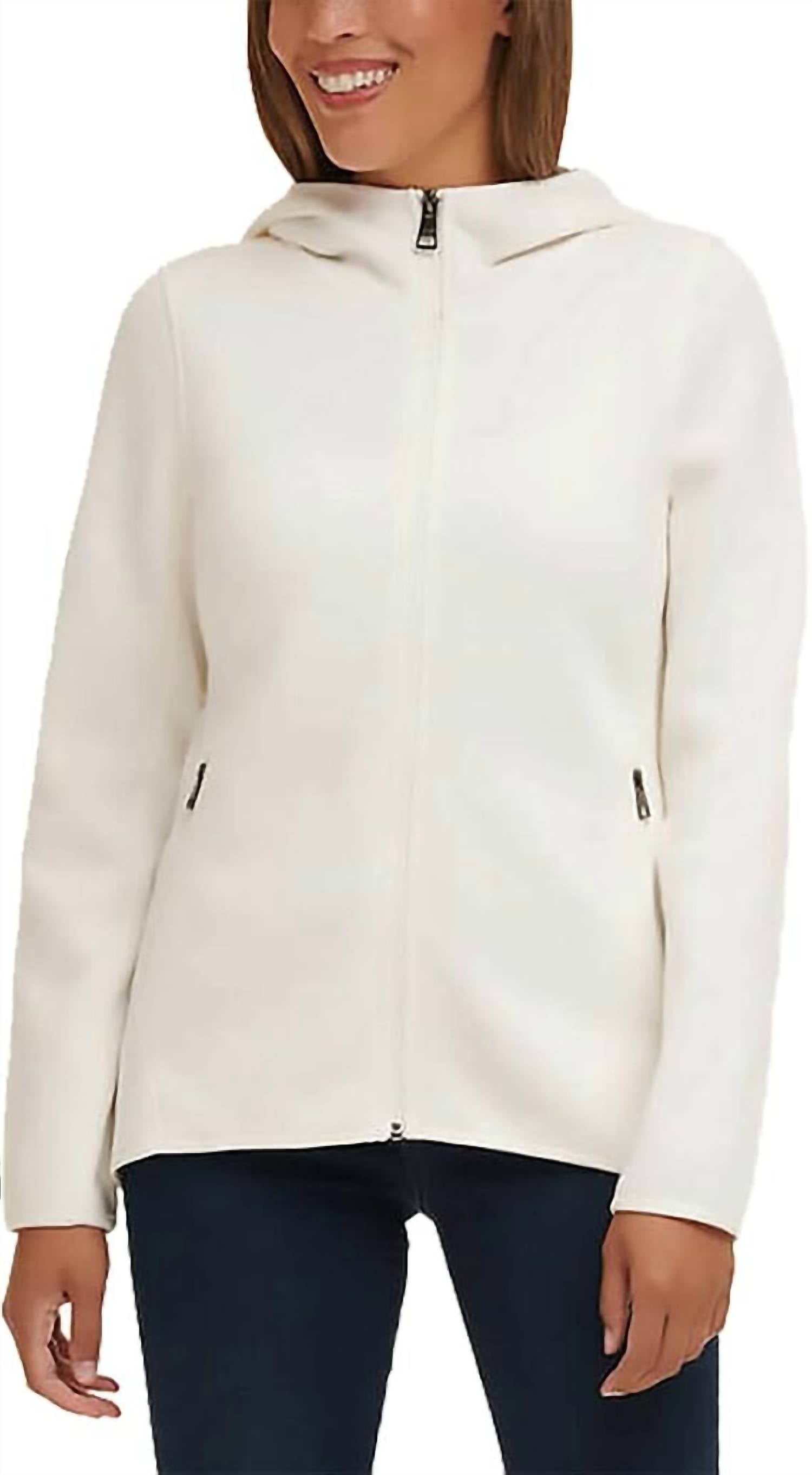 Fleeced Lined Full Zip Jacket In Cream