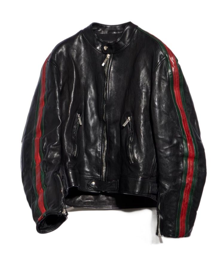 Calf leather bomber jacket with Web