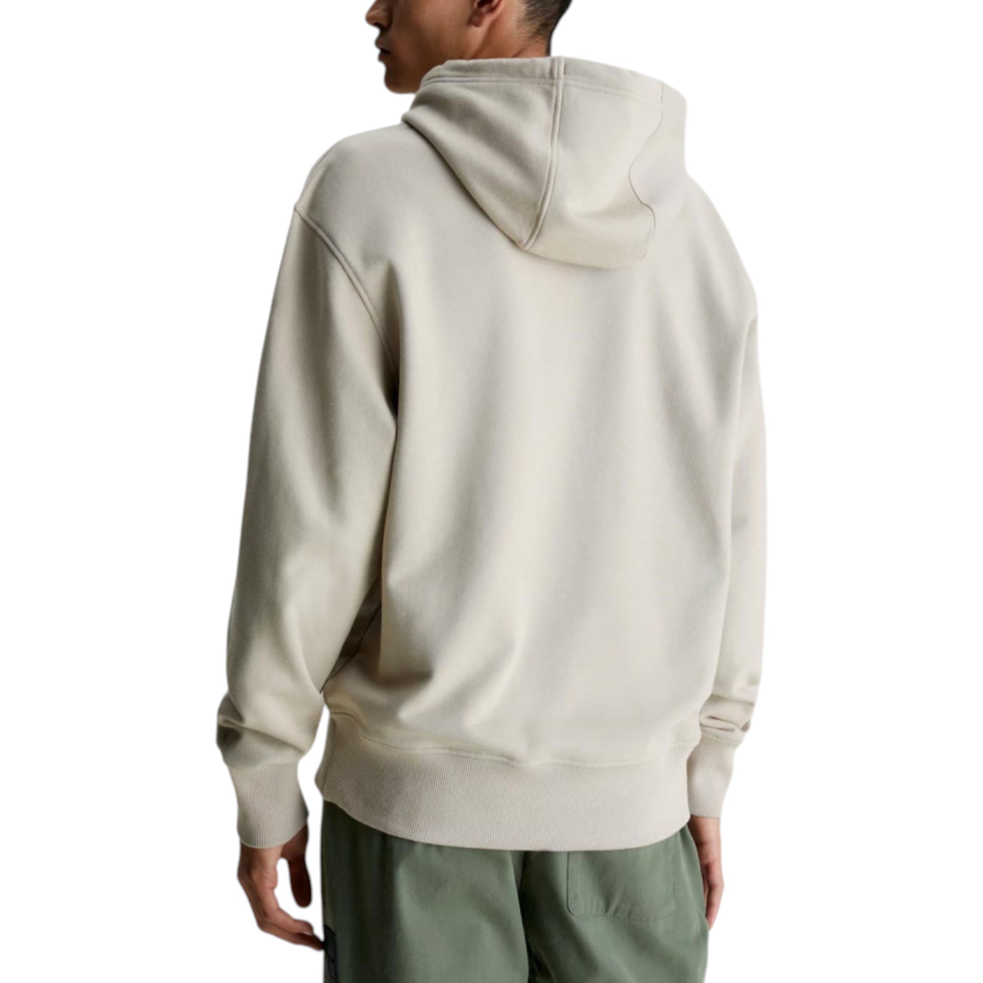 Calvin Klein Mens Hoodies BEH Connected Layer Pullover Classic Hooded - Olive Cotton - Mediu
