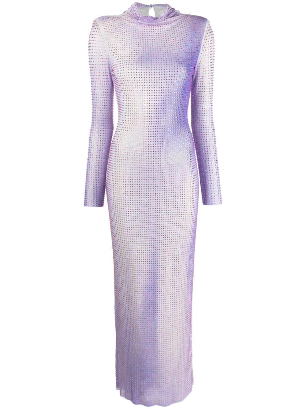 Contour-print midi dress - Purple