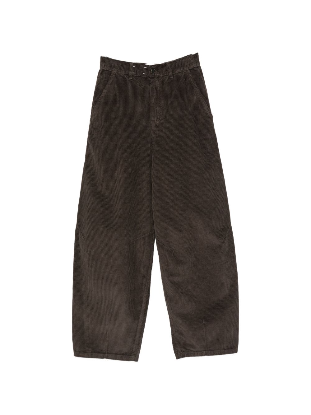 Velvet Barrel Trousers — Charcoal